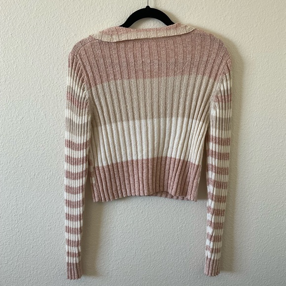 NEW SADIE & SAGE sunny afternoon striped sweater in coral pink - Picture 7 of 8